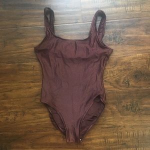 Vintage ribbed one piece bathing suit/body suit.